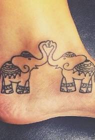 лодыжка маленький свежий слон татуировки