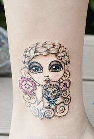 sød storøjet lille pige tatovering