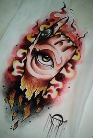 Manoscritto del tatuaggio del tatuaggio della gemma della mano dell'occhio della nuova scuola europea