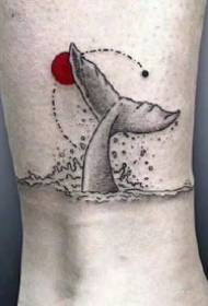 9 puntura nera alla caviglia Tattoo immagini di elementi animali punto rosso pianta
