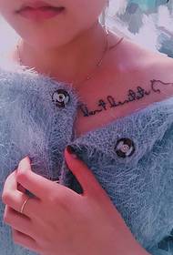 Sweet English tattoos of scented shoulder clavicle