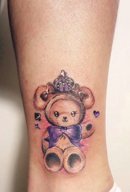 Bein Farbe Cartoon Bär Tattoo Muster