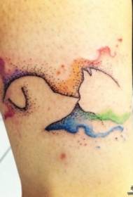 semplice modello di tatuaggio di cane e gatto macchiato alla caviglia