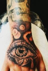 tatuaje de mano masculina foto de tatuaje de ojo negro de espalda de mano