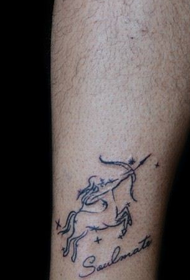 Tatuaggio del Sagittario Costellazione della gamba classica