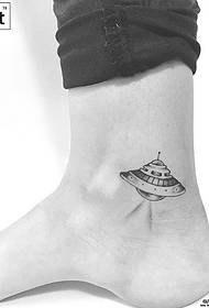 腳踝小清新UFO紋身圖案