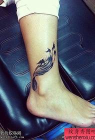 ženske gležnjače perje Yan uzorak tetovaže