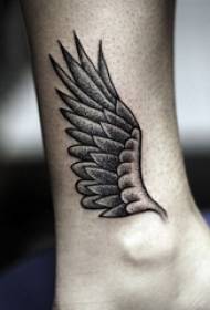 dekleta na gležnjih na črno sivi skici točka trnje spretnosti literarne domišljijske krila tetovaže slike