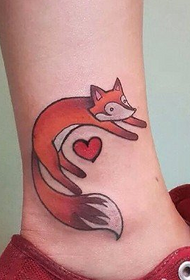 Cute Fashion Fox Tattoo Pattern