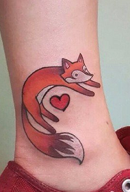 Cute Fashion Fox Tattoo Model