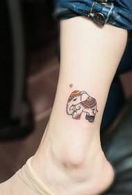 ankles cute pretty baby elephant totem tattoo