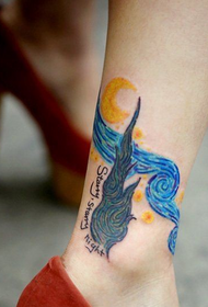 karya tato bintang pergelangan kaki yang indah