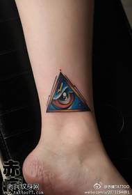 female ankle color eye tattoo pattern