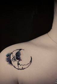 Conebone Moon Line Splash Tattoo Vzorec