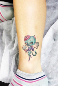 Modello sexy del tatuaggio del gattino di ventilazione della carta