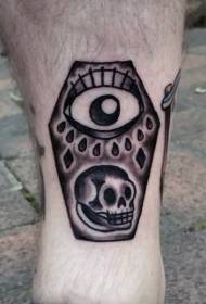 gamba semplice bara in bianco e nero con motivo a tatuaggio lampeggiante