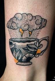 ankle thorn tea cup cloud style pattern