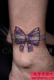 Shanghai Tattoo Show Picture Canglong Tattoo Works: Ankle Bow Tattoo