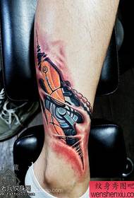 patrón de tatuaje de rasgado mecánico de color de tobillo 3D
