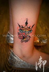 Wamkazi Ankle Colown Korona rose tattoo dongosolo