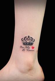 маленькая свежая лодыжка с короной тотем английская татуировка 90310 - отметка на лодыжке