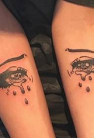 jenter arm på svart stikk Geometrisk linje øye tatoveringsbilde