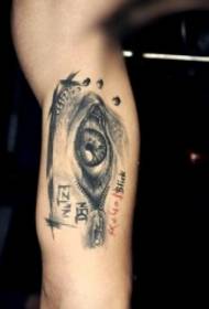 perfetta tecnologia 3d sotto gli occhi Modello di tatuaggio inglese