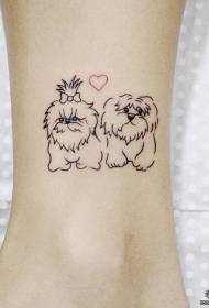 pequeno patrón de tatuaxe de corazón de can pequeno fresco