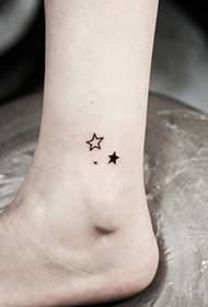 pop Küçük taze ayak bileği yıldızı dövme