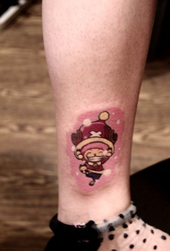 leg cute Cartoon One Piece Choba Tattoo Pattern