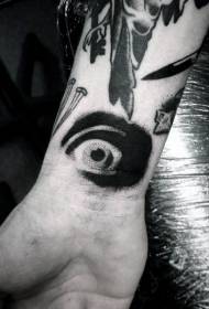 patrón de tatuaxe de ollos negros de horror de muñeca