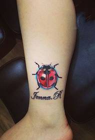 cute little ladybug ankle tattoo