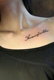 sexy clavicle English tattoo