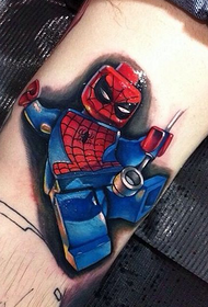 Ankle Cartoon Spiderman Tattoo vzor