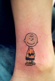 Patrón de tatuaje de Charlie Brown Snoopy Foot