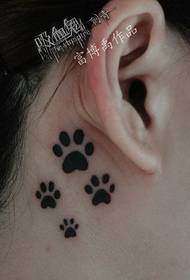 roztomilé ucho totem tlapa tisk tetování vzor