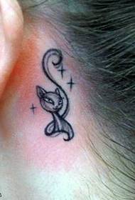 за вуха кішка татуювання візерунок