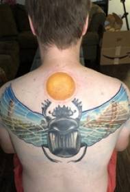 zadní tetování mužských chlapců na zadní straně slunce a obrázky tetování hmyzem
