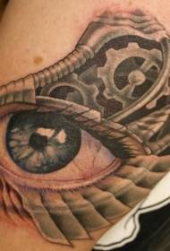 been oog vleugel mechanische tattoo patroon