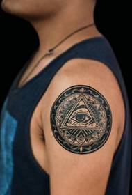 Big Arm Geometry God Eye Tattoo Pattern