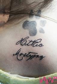 nei Neck léif Paw drécken Englesch Tattoo Biller