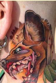 személyes divat nyak színű kutya tetoválás minta ajánlott kép