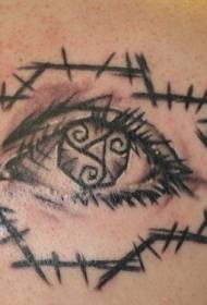 ögon och taggar tatuering mönster