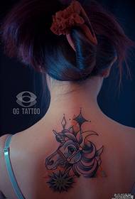 a Neck color unicorn tattoo pattern