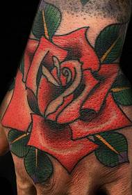 patrón de tatuaje de mano rosa
