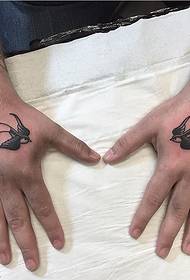 wzór tatuaż jaskółka ręka z powrotem