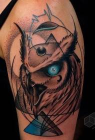 Braccio demone stile colore demone gufo modello occhio tatuaggio incandescente