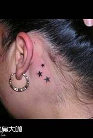 ear five-star tattoo pattern