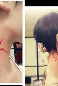 bella immagine cattiva del tatuaggio di ECG della moda del collo della ragazza cattiva