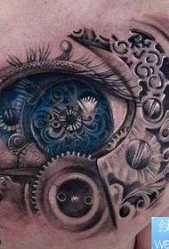 Mellkasi gyönyörű mechanikus szem tetoválás minta